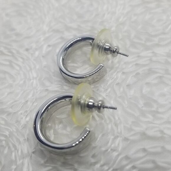 Hoop Earrings 3 Pairs Black Hoop Silver Gold Crystal Earrings - Picture 6 of 10